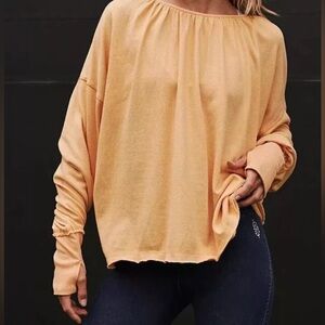Free People Movement FP Movement Open Back Yellow Gold Shirt S Small Medium